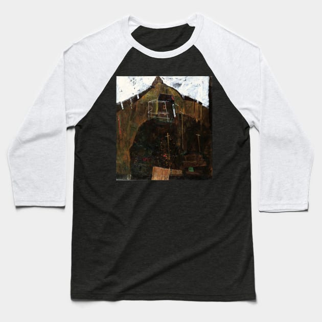 Egon Schiele Landscape with Ravens Baseball T-Shirt by pdpress